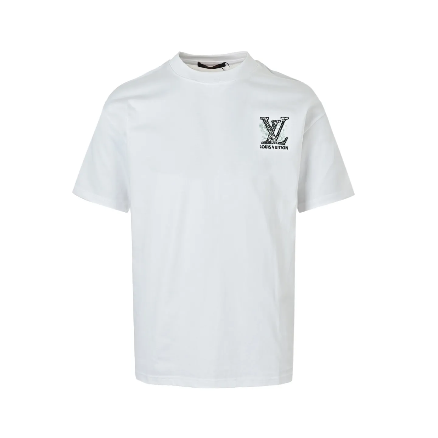 Louis Vuitton/Louis Vuitton inkjet presbyopic line logo embroidered short sleeves